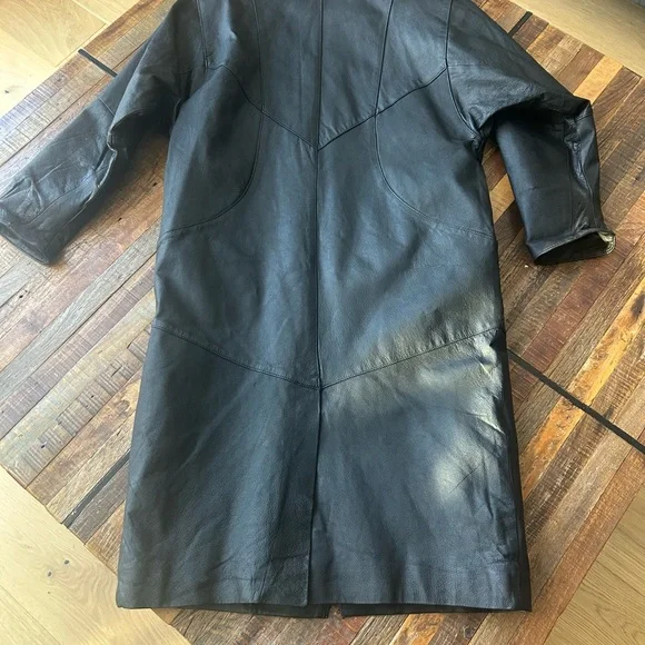 General Clothing Company Black Leather Coat. Vintage - Picture 10 of 12